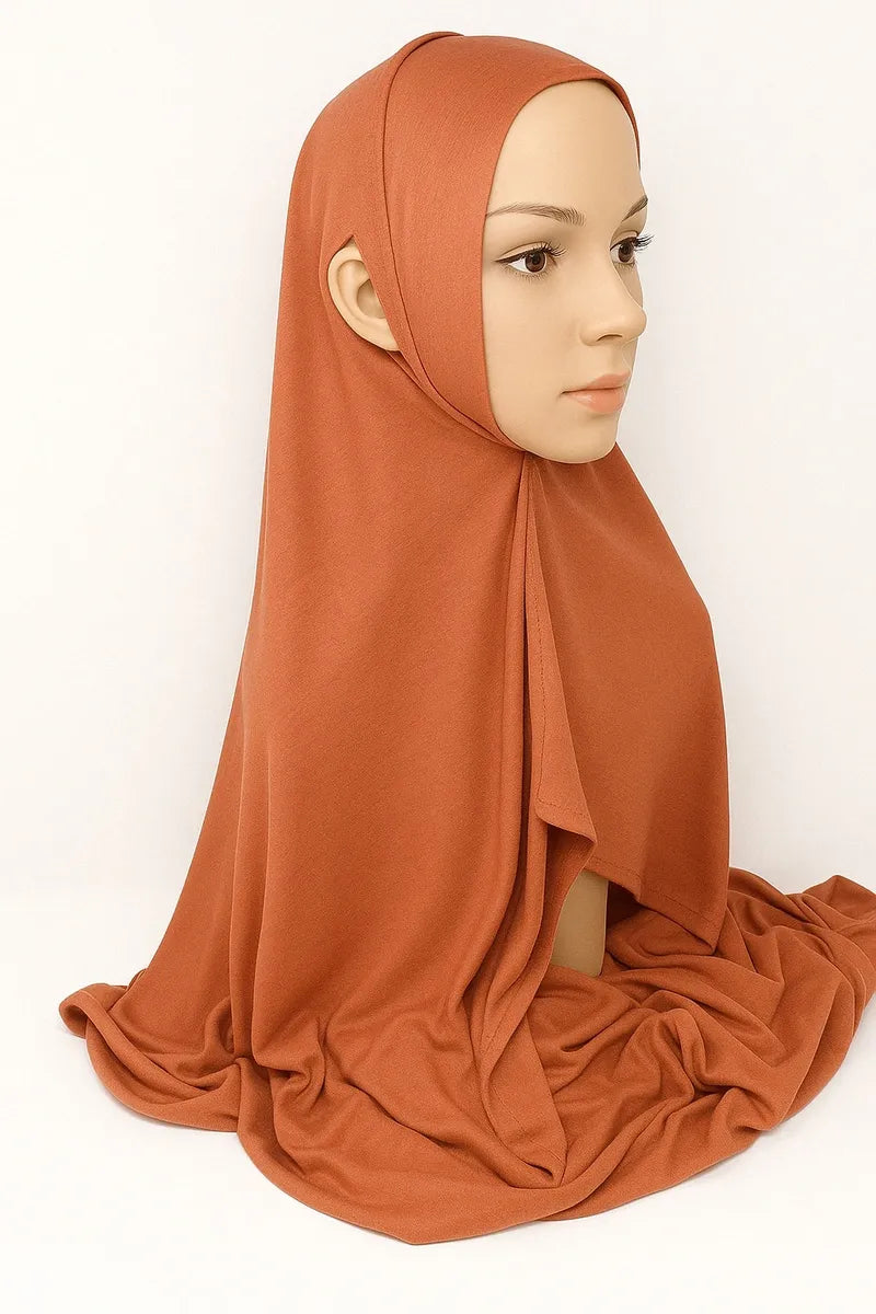 Burnt Orange Full Drape Khimar Hijab