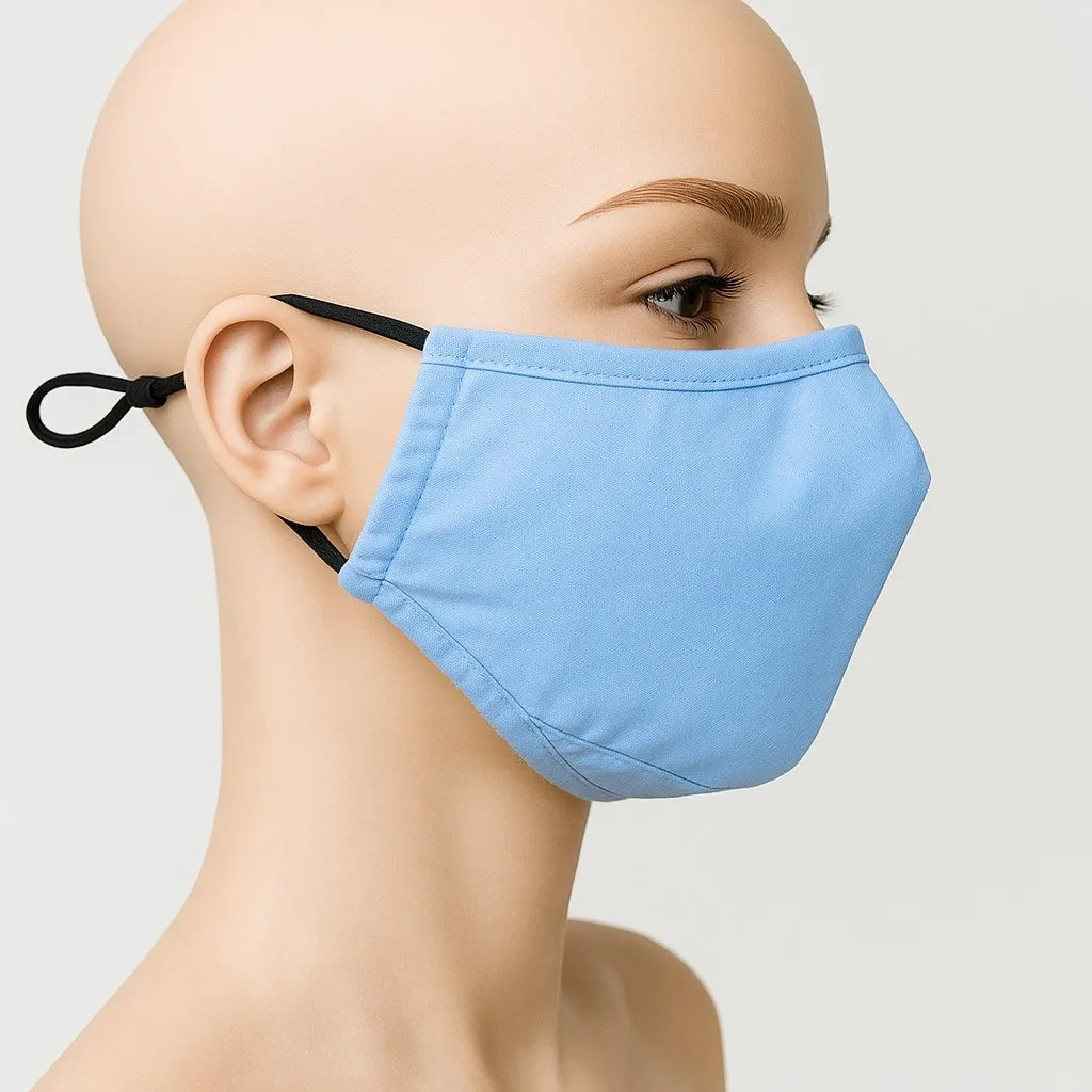 Adjustable Light Blue Reusable Face Mask