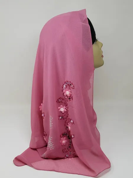 Dusty Rose Chiffon Hijab Scarf