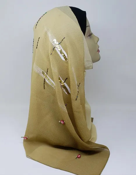 Gold Chiffon Hijab Scarf